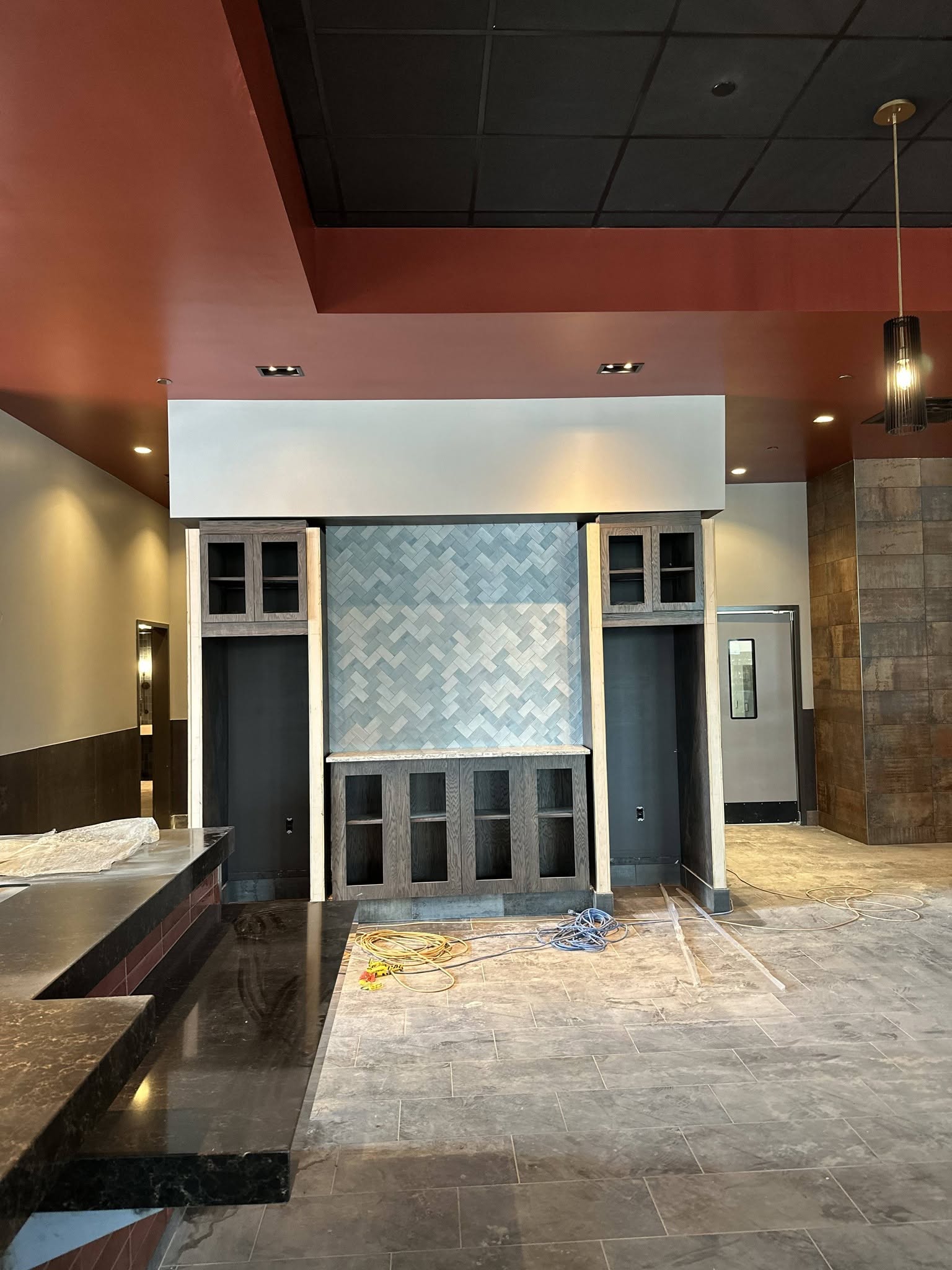Firebirds interior cabinetry and tile build-out