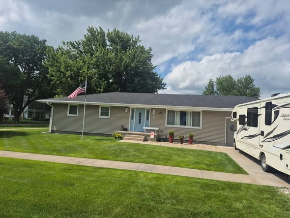 New charcoal architectural shingle roof with box vents, Shelton NE